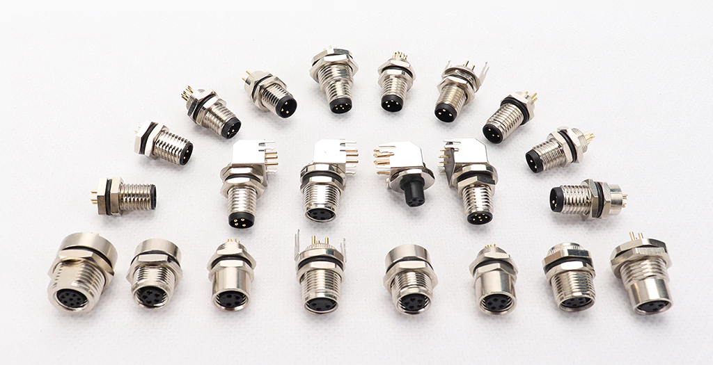 3针/4针/5针/6针/8针公母头面板式连接器圆形M8工业防水连接器航空插头插座