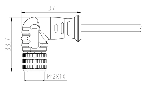 M12工业圆形防水连接电缆3-17Pin预铸成型防水线缆单双直弯公母头连接器线束
