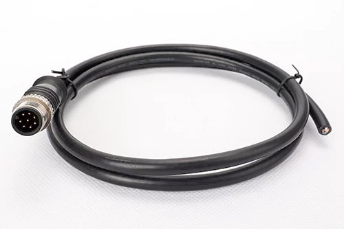 M12工业圆形防水连接电缆3-17Pin预铸成型防水线缆单双直弯公母头连接器线束