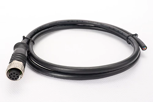 M12工业圆形防水连接电缆3-17Pin预铸成型防水线缆单双直弯公母头连接器线束