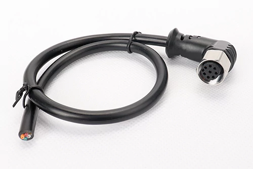 M12工业圆形防水连接电缆3-17Pin预铸成型防水线缆单双直弯公母头连接器线束