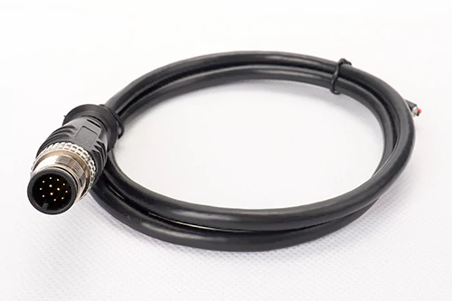 M12工业圆形防水连接电缆3-17Pin预铸成型防水线缆单双直弯公母头连接器线束