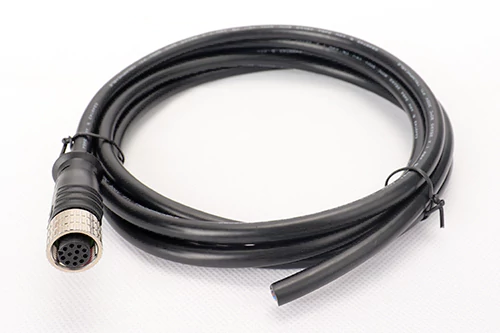 M12工业圆形防水连接电缆3-17Pin预铸成型防水线缆单双直弯公母头连接器线束