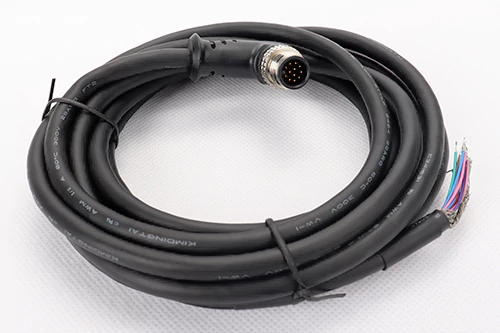 M12工业圆形防水连接电缆3-17Pin预铸成型防水线缆单双直弯公母头连接器线束