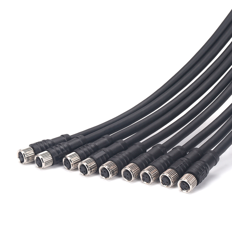 m8连接器3468芯公母弯直航空插头座子带线圆形m8防水连接器